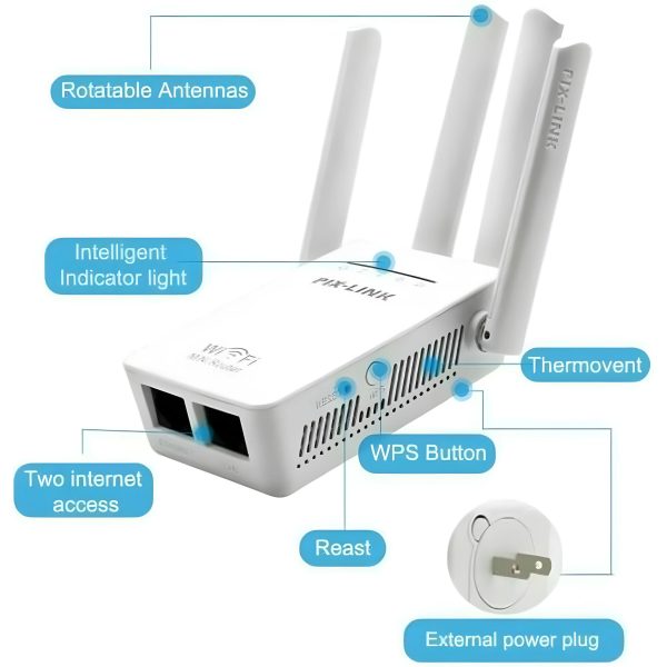 Kitcheniva 1200Mbps Dual-Band WiFi Range Extender White-1
